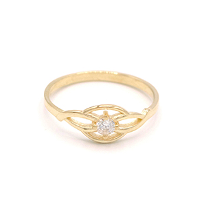 Zlatý prsten se zirkonem 1,30g