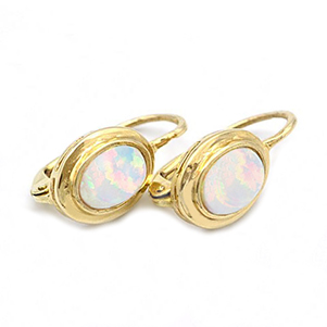 Zlaté náušnice s opálem 3,59g