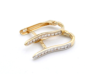 Zlaté náušnice s pruhem zirkonů 2,05g