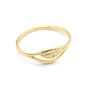 Zlatý prsten jemný se zirkonem 0,82g