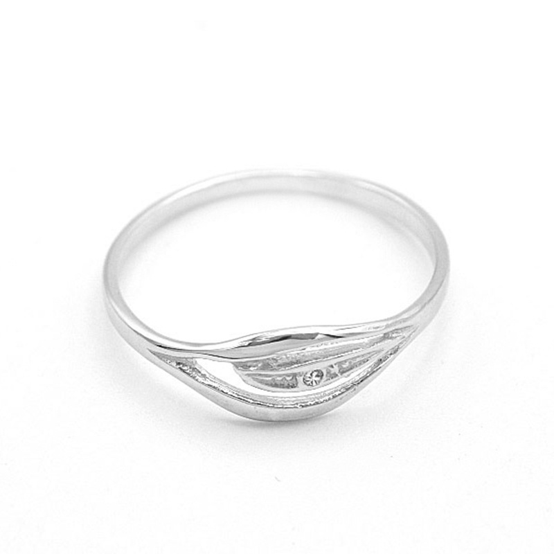 Prsten z bílého zlata, se zirkonem 0,75g