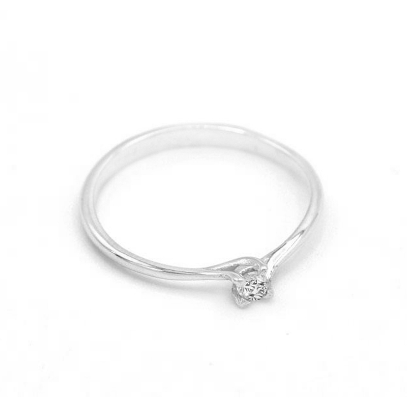 Zásnubní prsten z bílého zlata, se zirkonem 1,15g