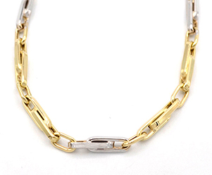 Zlatý řetízek Anker zdobený dvě barvy zlata 6,40g