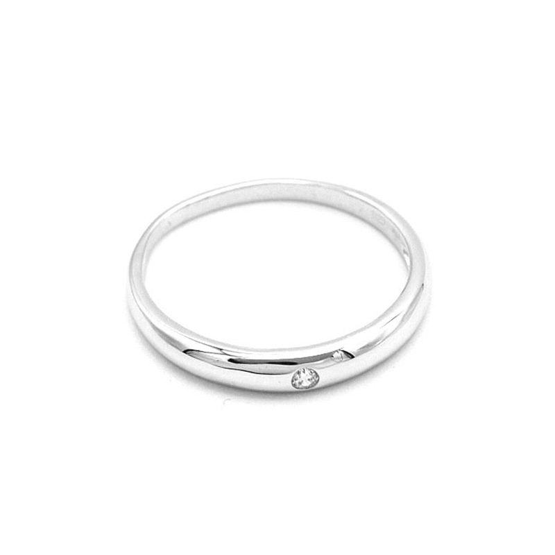 Prsten z bílého zlata jemný se zirkonem  1,13g