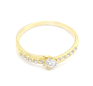 Zlatý prsten se zirkony 1,45g 
