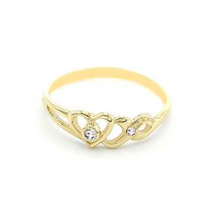 Zlatý prsten srdce a nekonečno se zirkony 1,50g