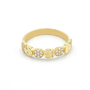Zlatý prsten kolečka se zirkony a zdobením 1,25g