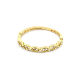 Zlatý prsten jemná očka se zirkony 0,90g