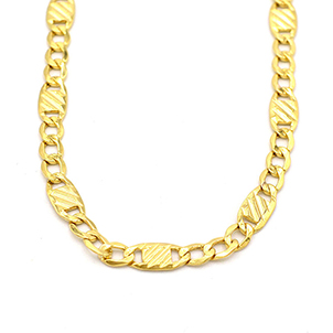 Zlatý řetízek Figaro zdobený proužky 6,13g