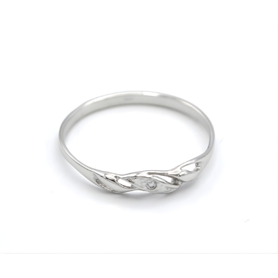 Prsten z bílého zlata se zirkonem 0,72g