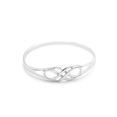 Prsten z bílého zlata, jemný propletená ozdoba 0,66g
