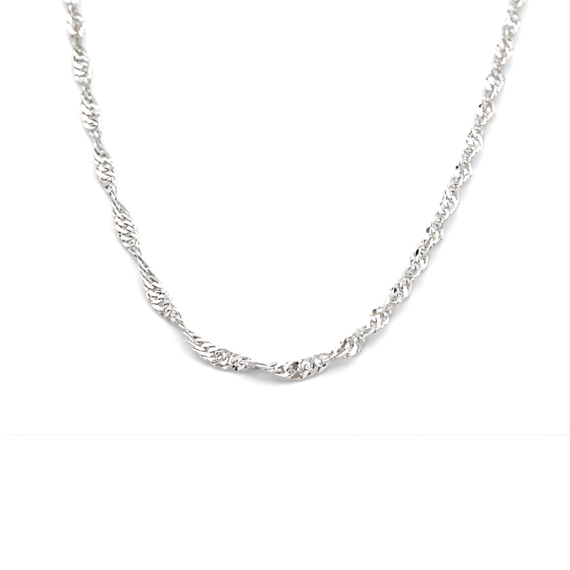 Řetízek z bílého zlata, jemný Singapore 1,40g 