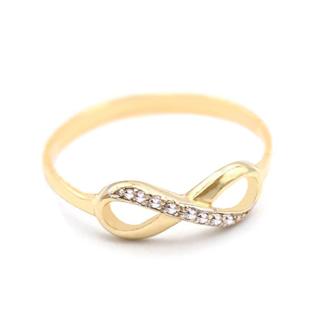 Zlatý prsten nekonečno se zirkony 1,25g