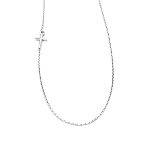 Řetízek z bílého zlata, s křížkem na boku 1,70g