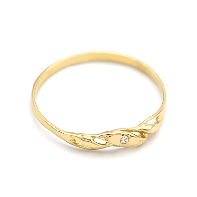 Zlatý prsten jemný se zirkonem 1,07g