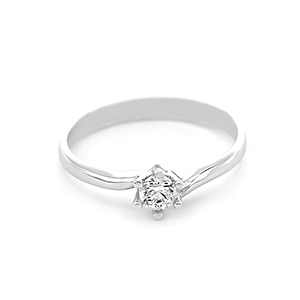 Zásnubní prsten z bílého zlata, se zirkonem 1,50g