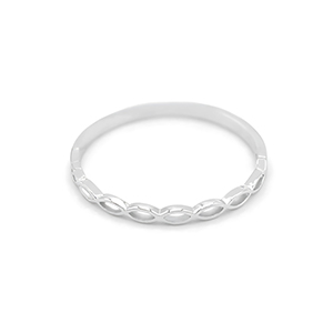 Prsten z bílého zlata, kroužek zdobený propletením 0,60g