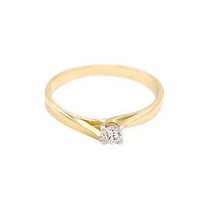 Zlatý zásnubní prsten se zirkonem 1,73g