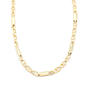 Zlatý řetízek Figaro zdobený ploškami 4,50g