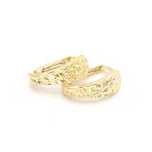 Zlaté náušníce s mřížkovaným gravírováním 1,40g