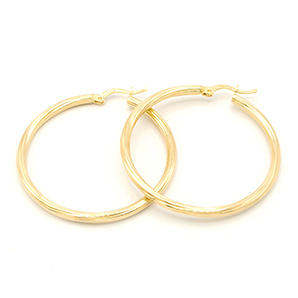 Zlaté náušnice kruhy velké zdobené proužky 3,60g