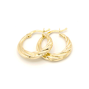 Zlaté náušnice kruhy zdobené pruhy 2,40g