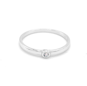 Prsten z bílého zlata, kroužek se zirkonem 1,15g