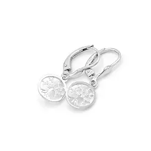 Náušnice z bílého zlata, strom života 1,95g