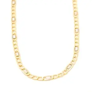 Zlatý řetízek Figaro zdobený dvě barvy zlata 2,60g