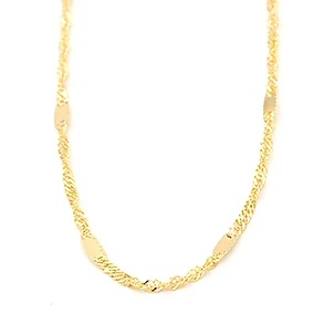 Zlatý řetízek Singapore zdobený ploškami 2,85g