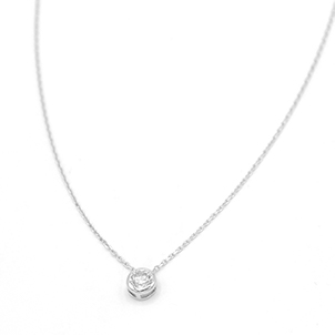 Řetízek z bílého zlata s kulatým zirkonem 1,30g