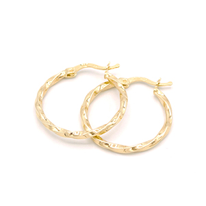 Zlaté náušnice kruhy na háček kroucené 1,70g