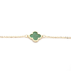 Zlatý náramek se zeleným čtyřlístkem 1,20g