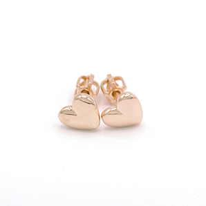 Náušnice z růžového zlata srdíčka na šroubek 1,40g