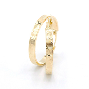 Zlaté náušnice kruhy zdobené znaky 2,85g