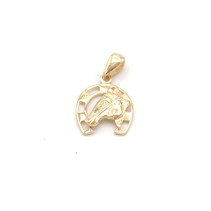 Zlatý přívěsek podkova s koníkem 0,80g
