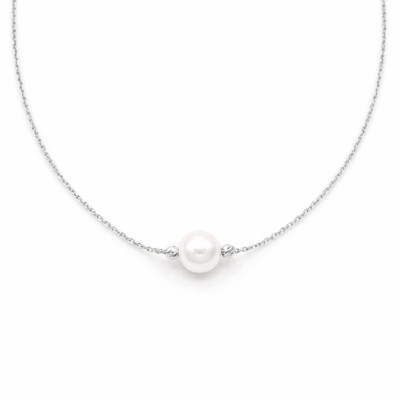 Řetízek z bílého zlata zdobený perlou 1,41g