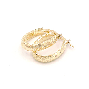 Zlaté náušnice oválné pestře zdobené na háček 2,25g