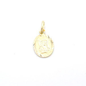 Zlatý přívěsek anděl ve zdobeném oválku 0,65g 