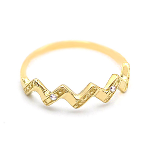 Zlatý prsten špičky se zirkony 1,10g