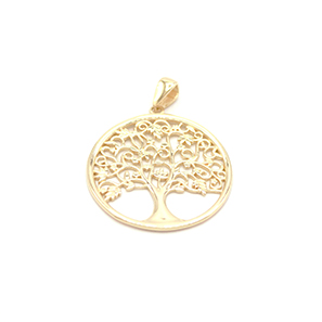 Zlatý přívěsek strom života kulatý 