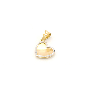 Zlatý přívěsek srdce lesklé dvě barvy zlata 