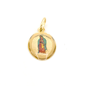 Zlatý přívěsek Madonka barevná 