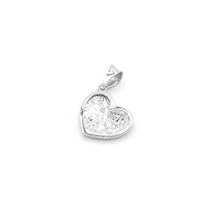 Přívěsek z bílého zlata srdce se zdobením 