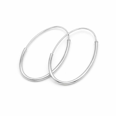 Náušnice z bílého zlata jemné ovály 