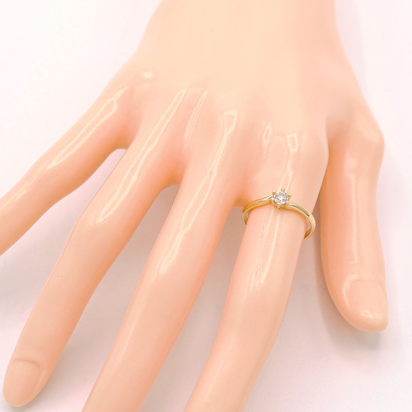 Zlatý zásnubní prsten se zirkonem 1,55g