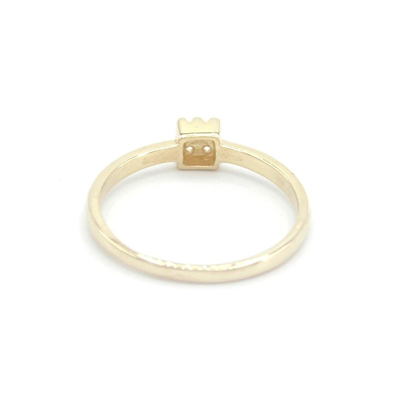 Zlatý prsten čtvereček se zirkony 1,61g