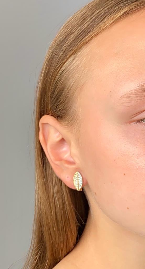 Zlaté náušnice se zirkony dvě barvy zlata 2,15g