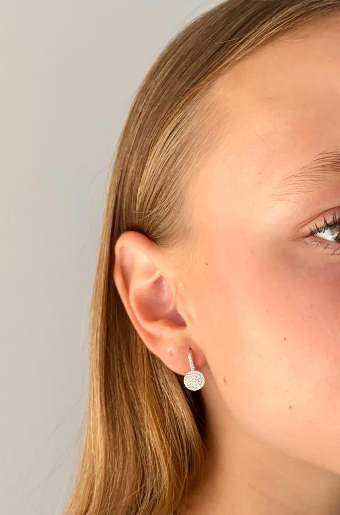 Zlaté náušnice kulaté se zirkony 2,78g