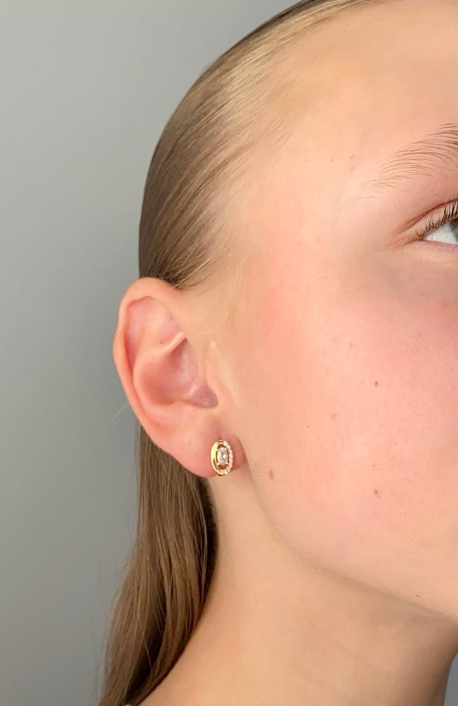 Zlaté náušnice se zirkony 2,01g